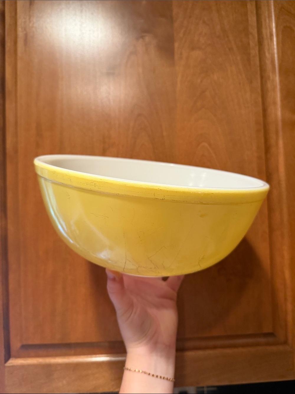 Vintage PYREX Yellow Primary Color Mixing Bowl 404 Large 4 Quart